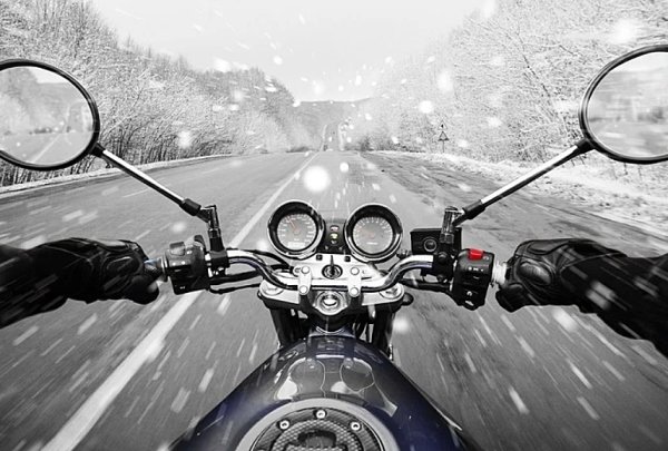 Motorcycle in winter